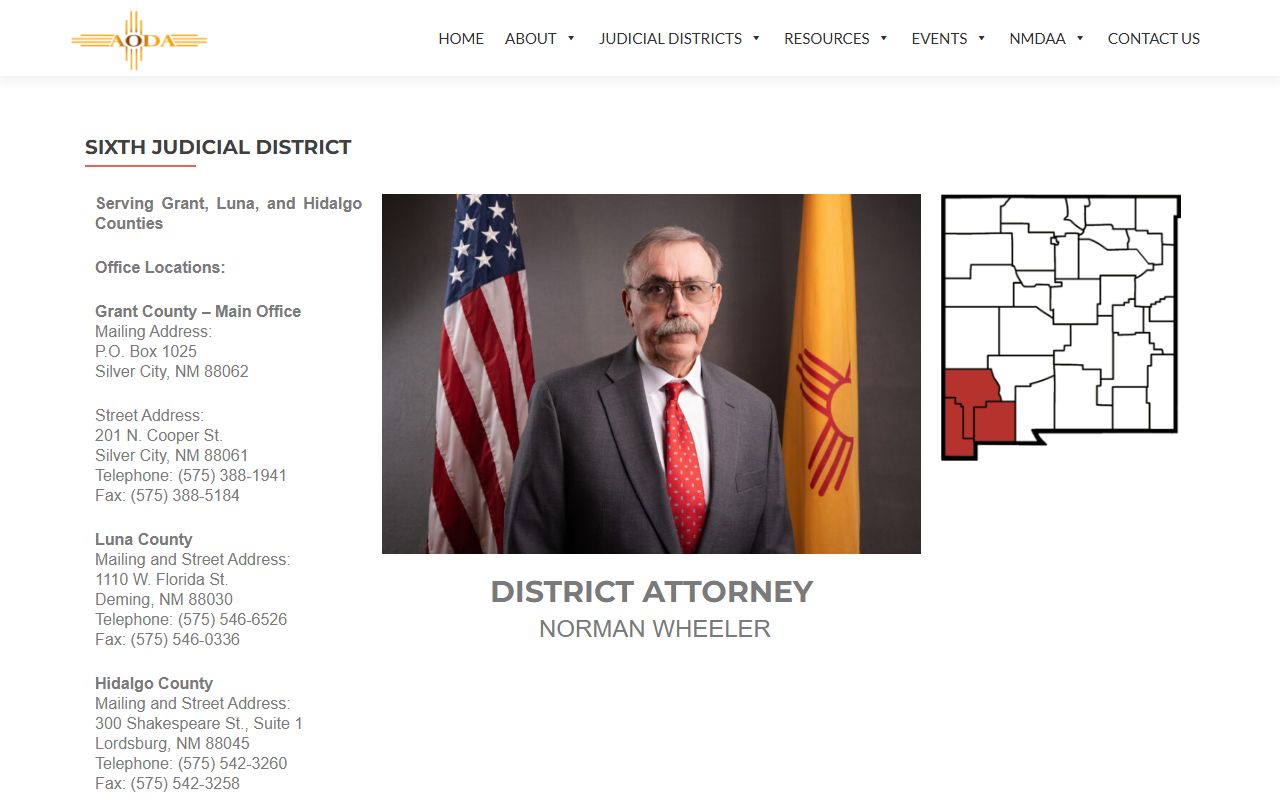 Luna County arrest records and court charges with Sixth Judicial District Attorney office information