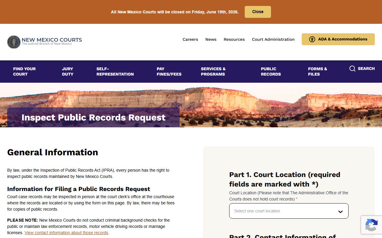 Luna County court records New Mexico Courts IPRA portal