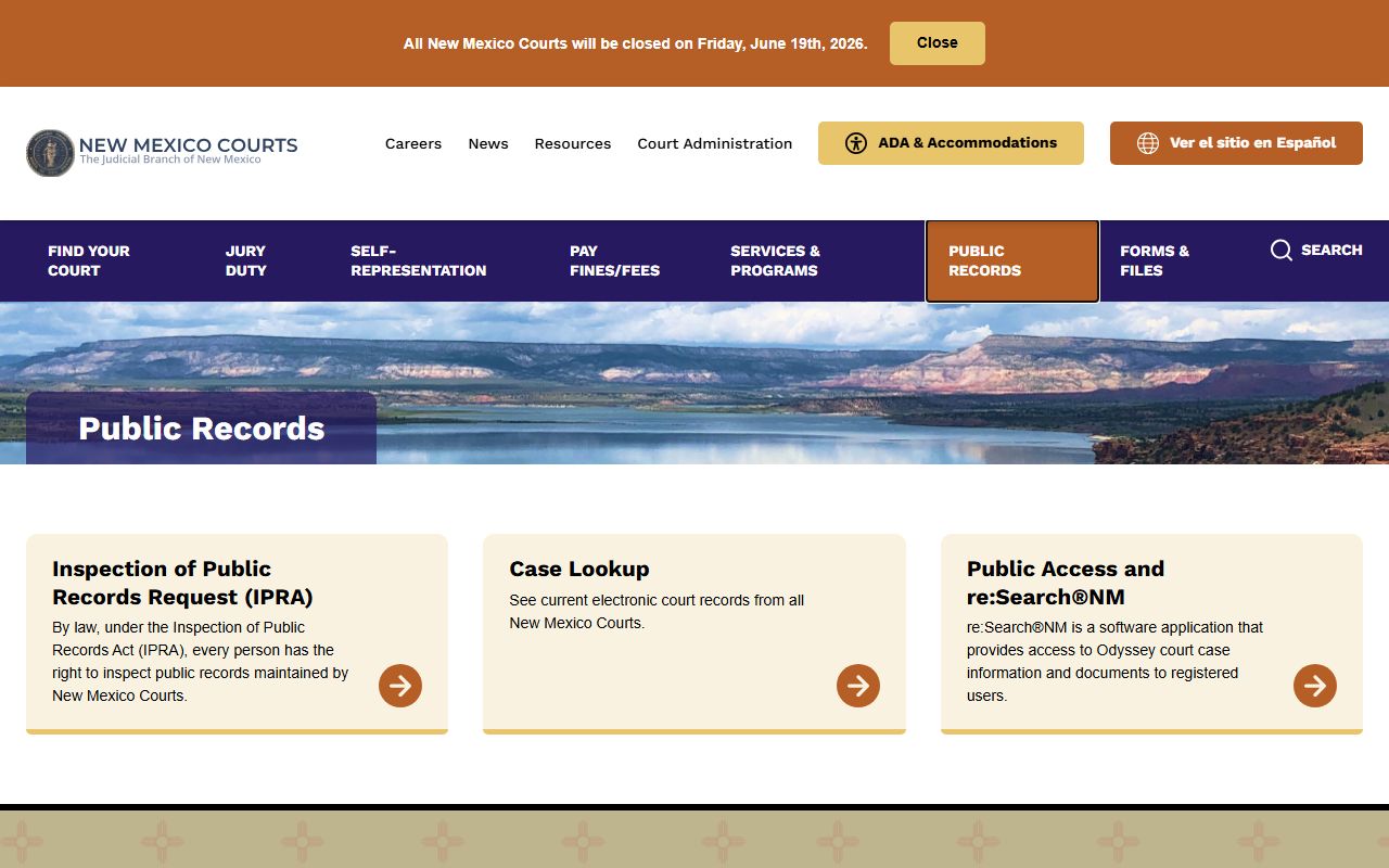 Luna County court records New Mexico Courts public records page