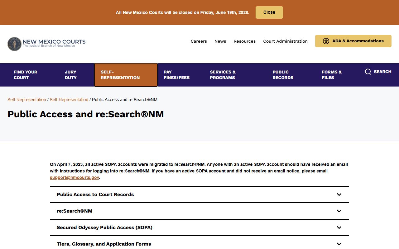 Luna County court records reSearchNM public access tiers