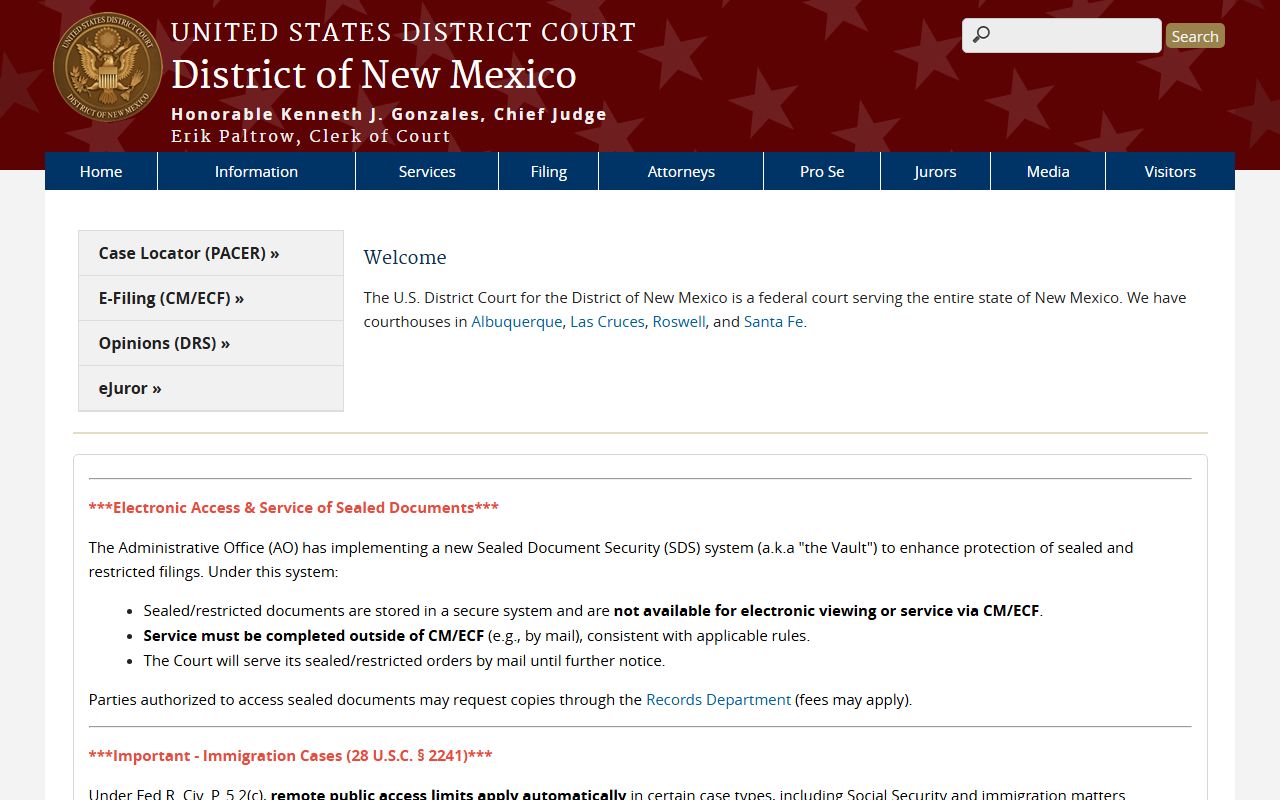 Luna County District Court records U.S. District Court for New Mexico