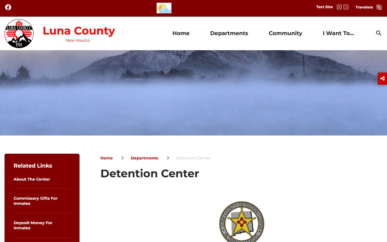 Luna County inmate search and Detention Center page