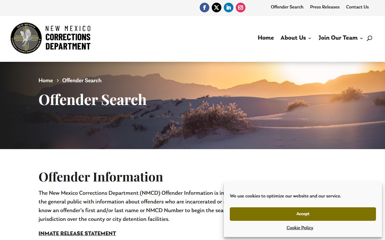 Luna County inmate search and New Mexico Corrections Department offender search