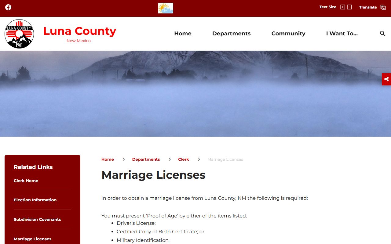 Luna County marriage divorce records marriage license process