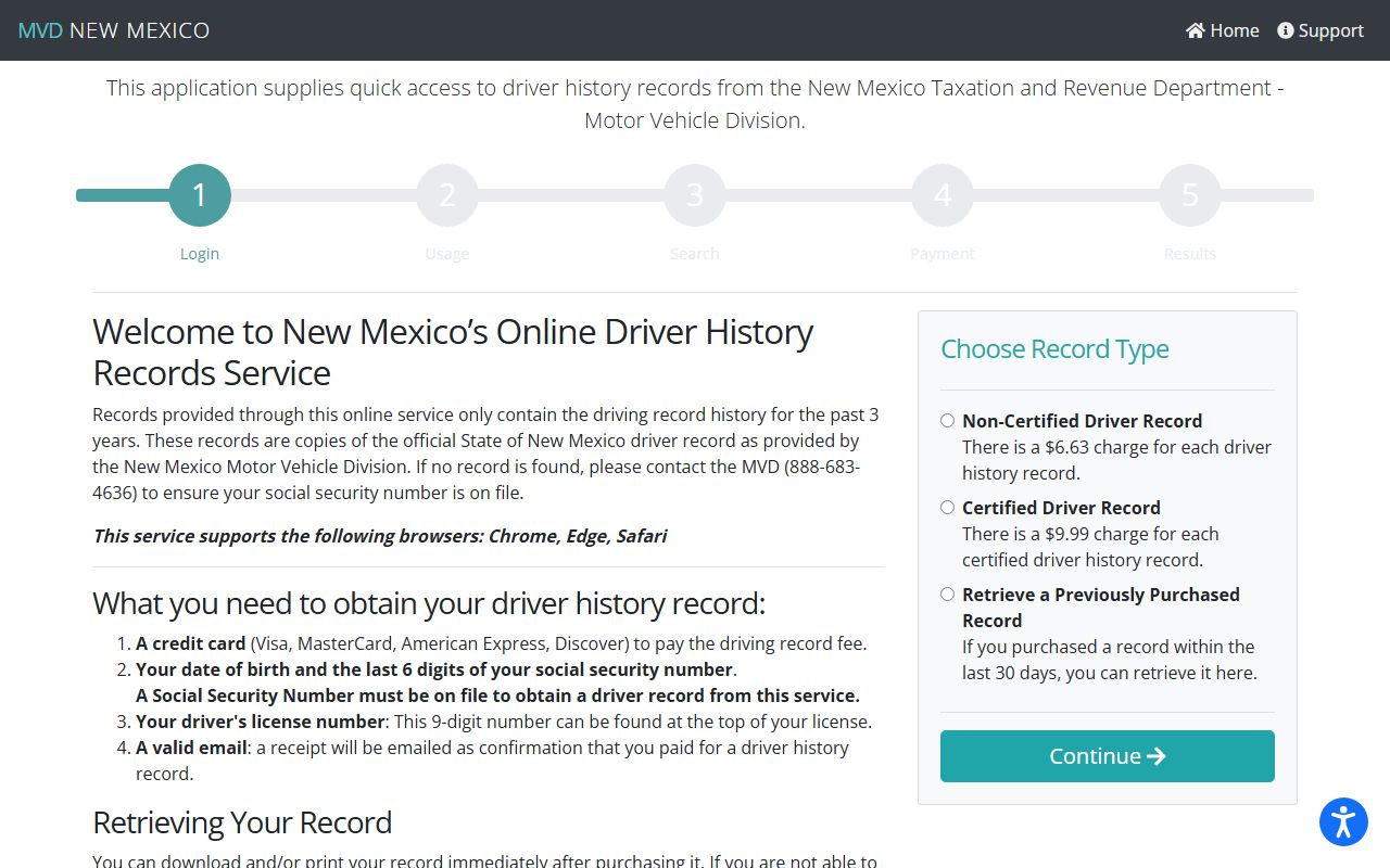 Luna County traffic court records New Mexico MVD driver history portal