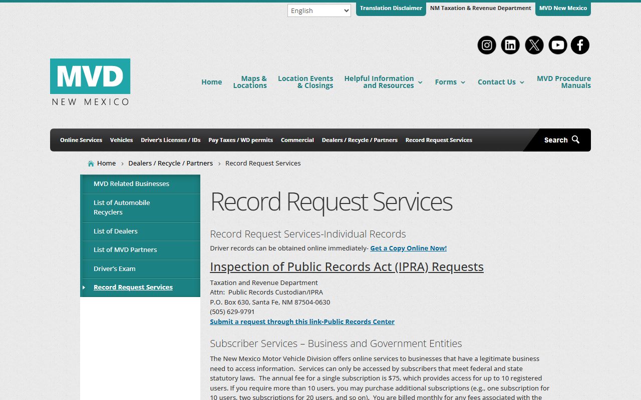 Luna County traffic court records New Mexico MVD driver and vehicle data access